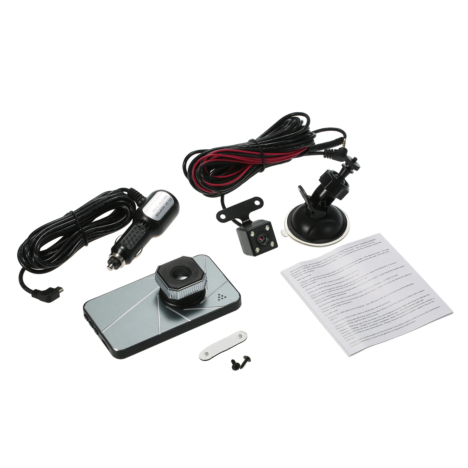 1080P FHD Автомобильный Видеорегистратор 4-дюймовый Регистратор Для Вождения Автомобиля, Двухобъективная Автомобильная Видеокамера, Циклическая Запись G-сенсора 2