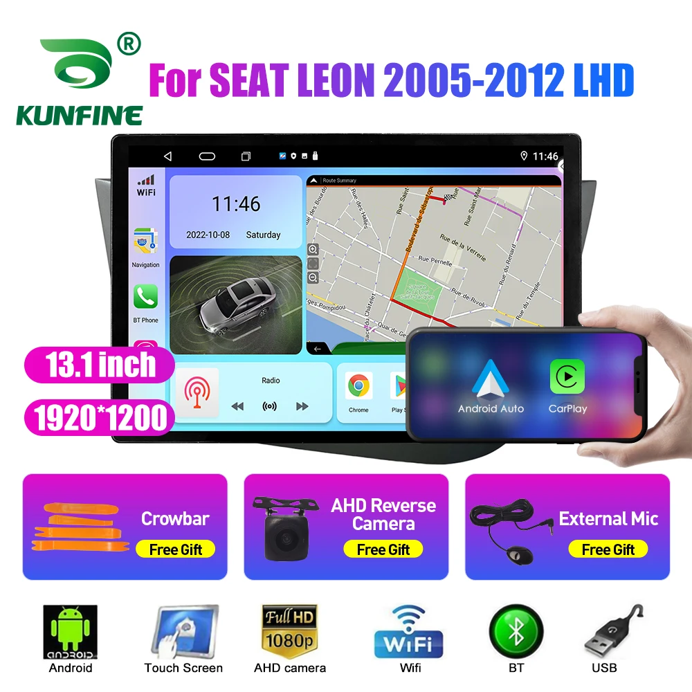 13,1-дюймовый Автомобильный Радиоприемник Для SEAT LEON 2005-2012 LHD Автомобильный DVD GPS Навигация Стерео Carplay 2 Din Центральный Мультимедийный Android Auto 0