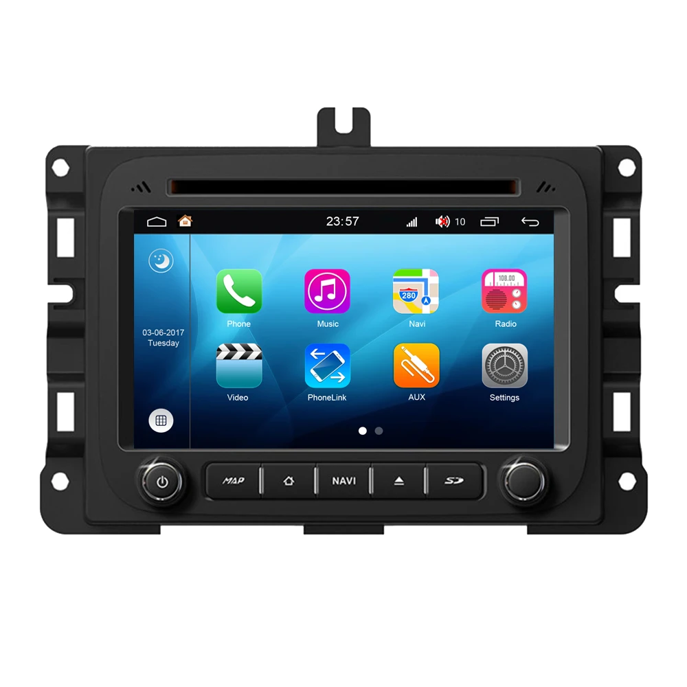 Автомобильный мультимедийный плеер RoverOne S200 Android 8.0 для Dodge RAM 1500 2500 3500 Авторадио DVD Радио Стерео GPS Навигация Bluetooth 0