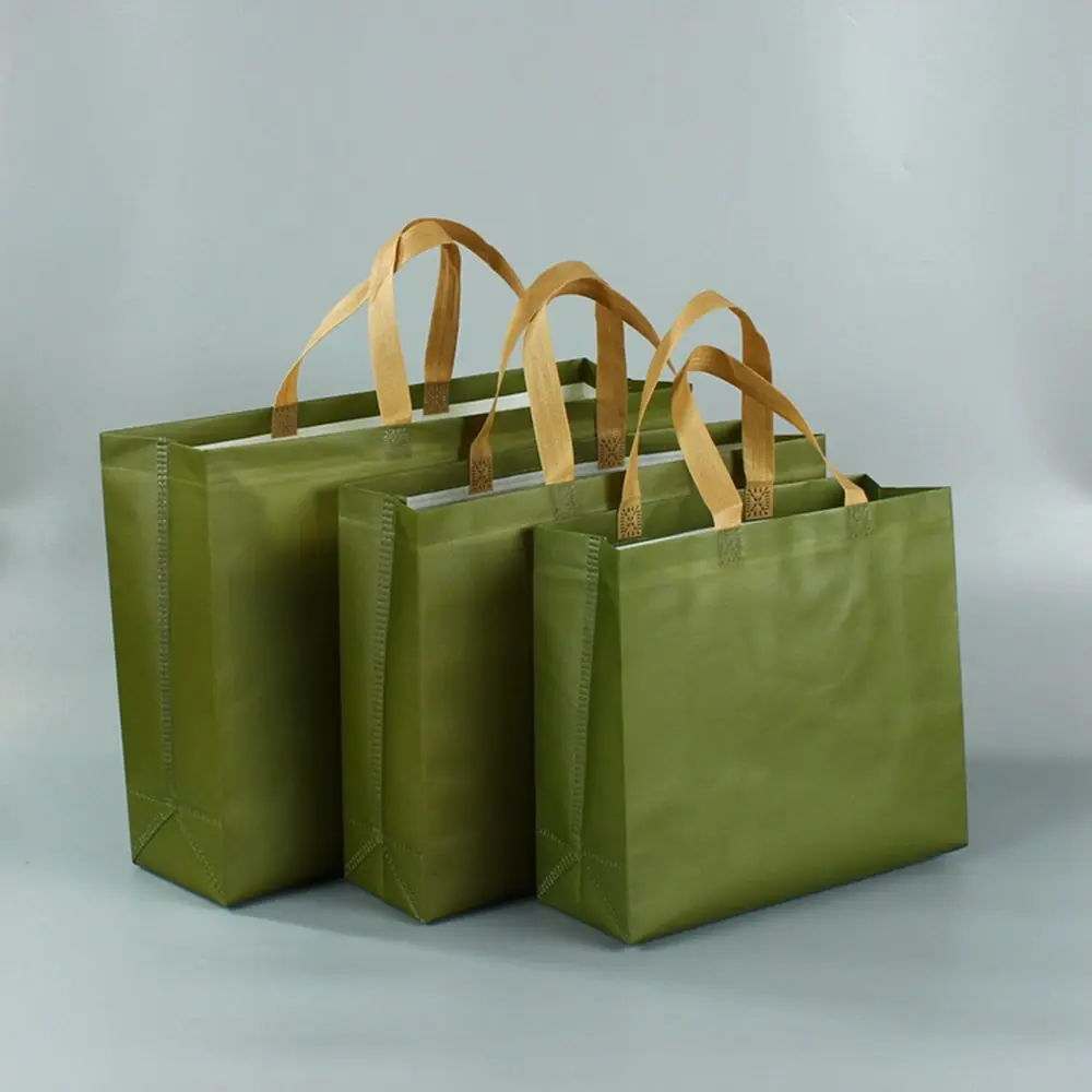 Прочный с ручкой, сделанный своими руками, зелено-синий нетканый тотализатор, подарочная сумка, сумка Ecobag, Эко-сумка для продуктов 0