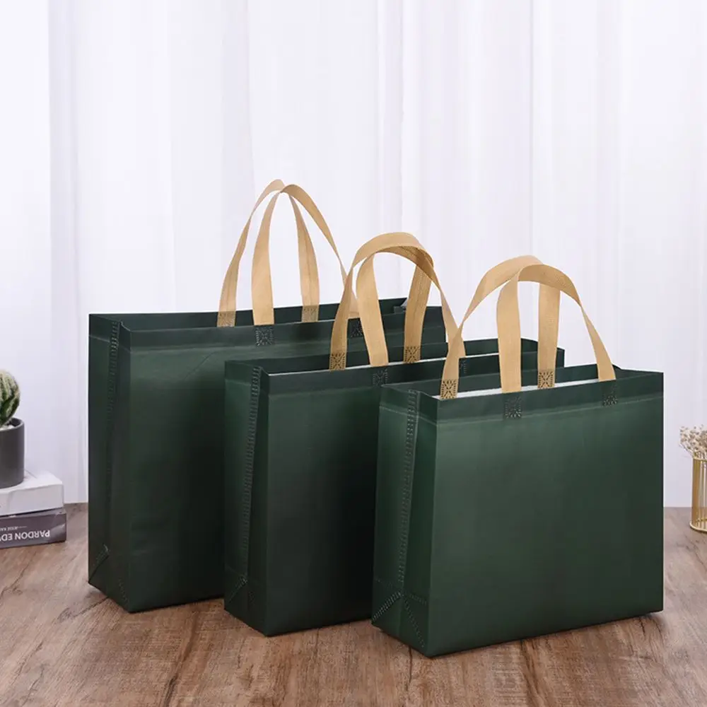 Прочный с ручкой, сделанный своими руками, зелено-синий нетканый тотализатор, подарочная сумка, сумка Ecobag, Эко-сумка для продуктов 3