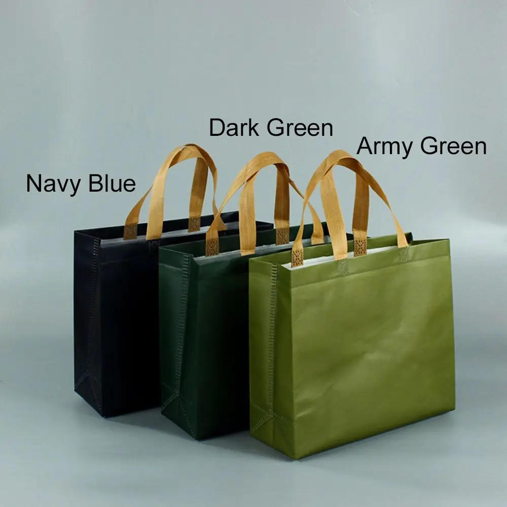 Прочный с ручкой, сделанный своими руками, зелено-синий нетканый тотализатор, подарочная сумка, сумка Ecobag, Эко-сумка для продуктов 4
