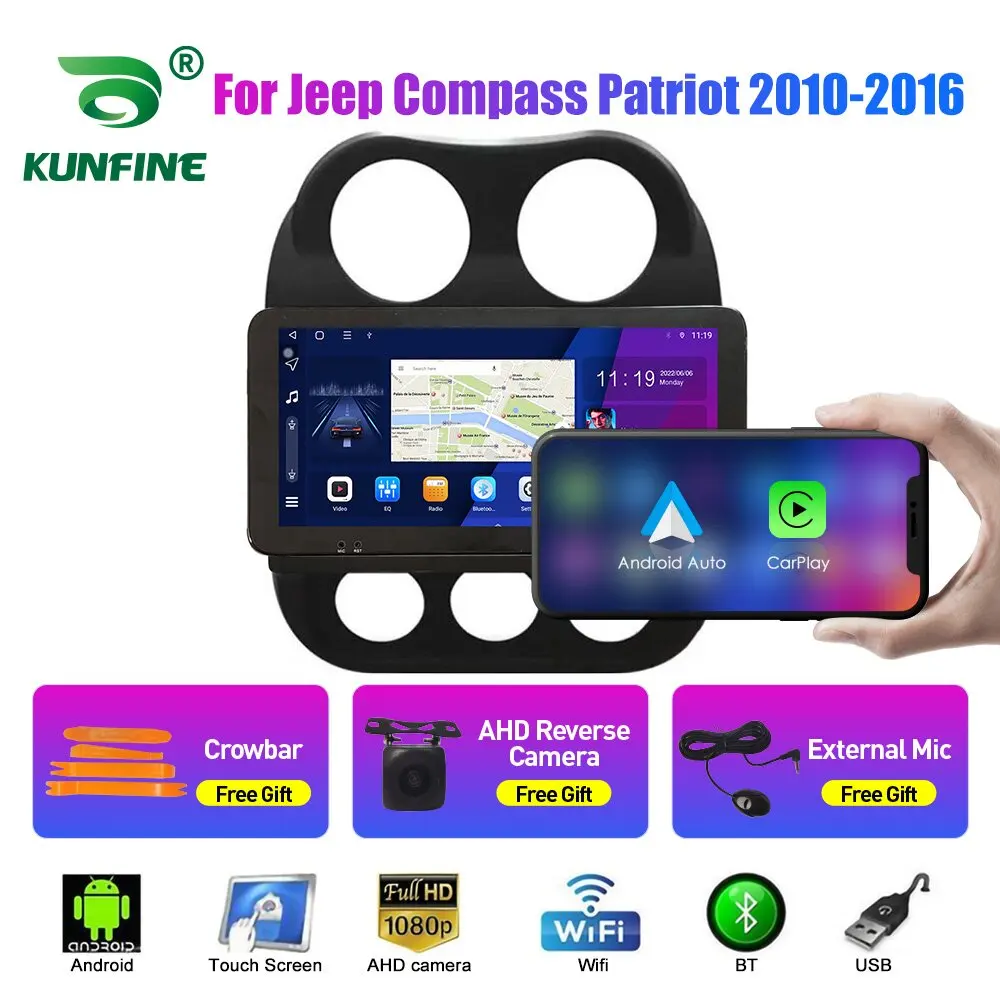 10,33 Дюймов Автомобильный Радиоприемник Для Jeep Compass Patriot 10 2Din Android Восьмиядерный Автомобильный Стерео DVD GPS Навигационный Плеер QLED Экран Carplay 0