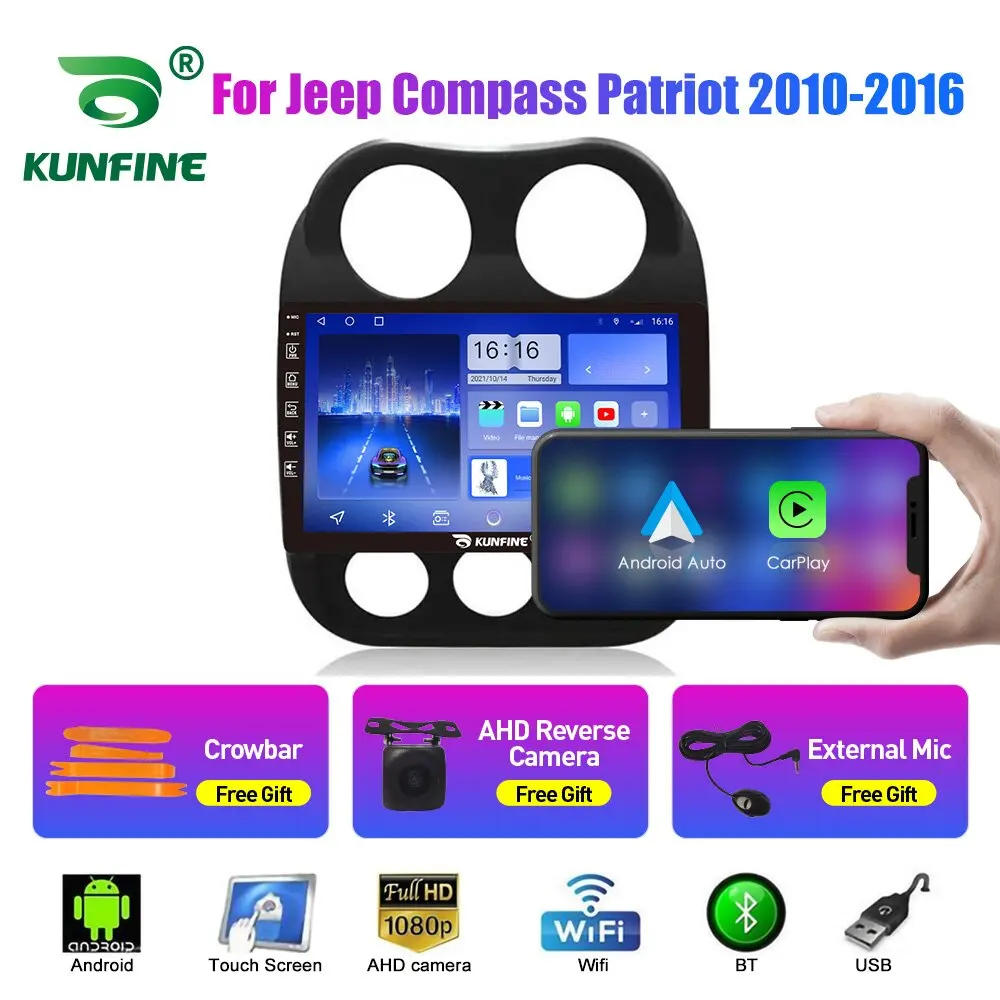 10,33 Дюймов Автомобильный Радиоприемник Для Jeep Compass Patriot 10 2Din Android Восьмиядерный Автомобильный Стерео DVD GPS Навигационный Плеер QLED Экран Carplay 1