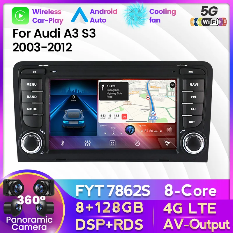 128 Г Встроенная Память Android 11 Автомобильный Радио Мультимедийный Плеер Для Audi A3 8P 2003-2012 S3 2006-2012 RS3 Sportback 2011 Carplay RDS Стерео 0