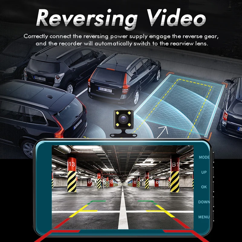 2-объективная видеорегистраторная камера 1080P, камера переднего и заднего вида, камера ночного видения HD для вождения автомобиля, видеорегистратор, камера наблюдения за автомобилем 1