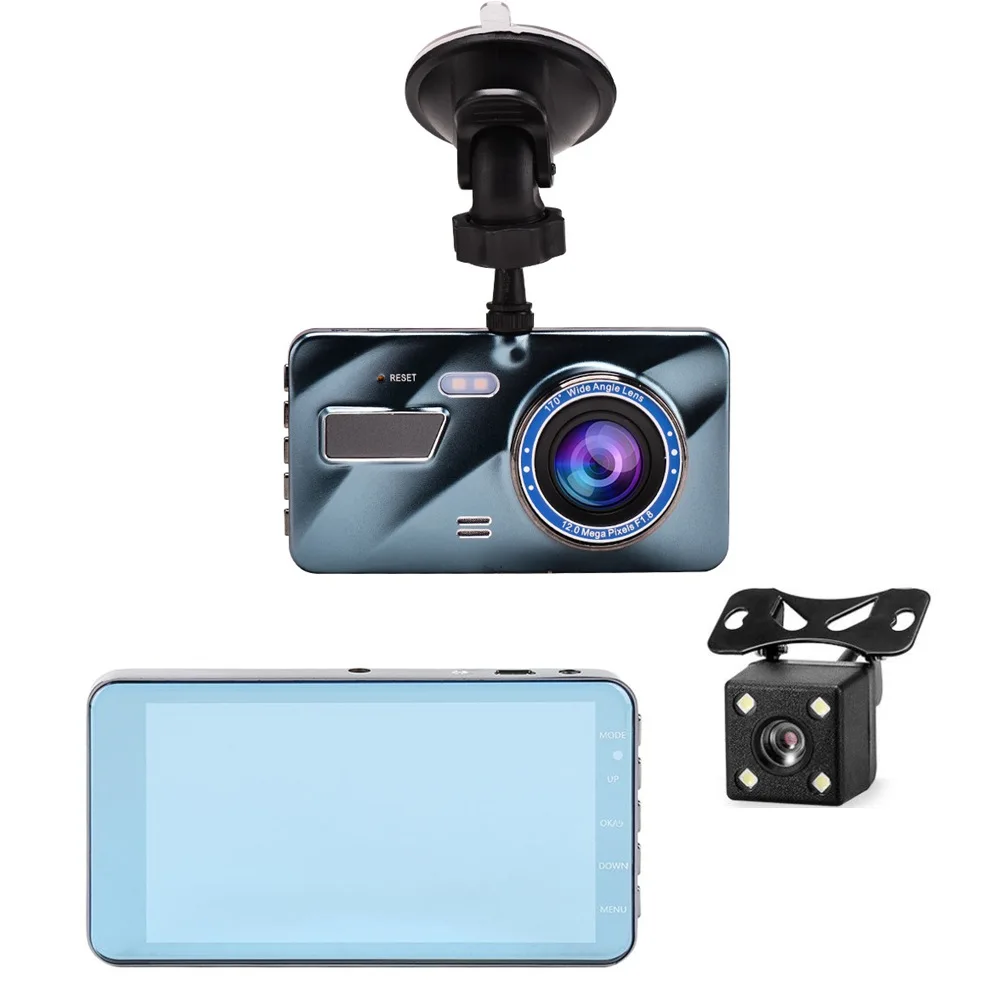 2-объективная видеорегистраторная камера 1080P, камера переднего и заднего вида, камера ночного видения HD для вождения автомобиля, видеорегистратор, камера наблюдения за автомобилем 3