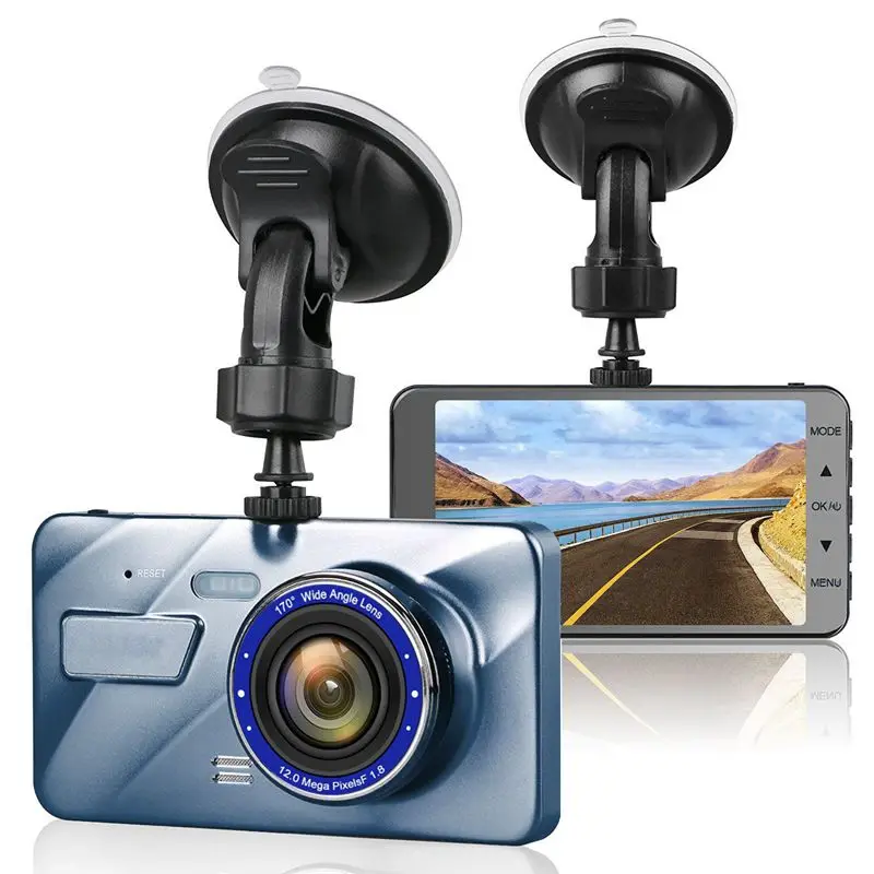 2-объективная видеорегистраторная камера 1080P, камера переднего и заднего вида, камера ночного видения HD для вождения автомобиля, видеорегистратор, камера наблюдения за автомобилем 4