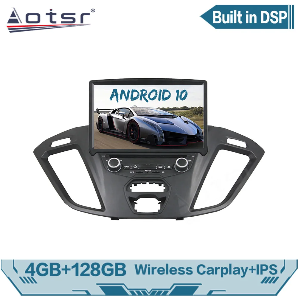 AOTSR 2 Din Автомагнитола Для Ford Transit Custom 2013-2017 Android 10 Плеер Авто Стерео GPS Навигация DSP Авторадио IPS Блок 0