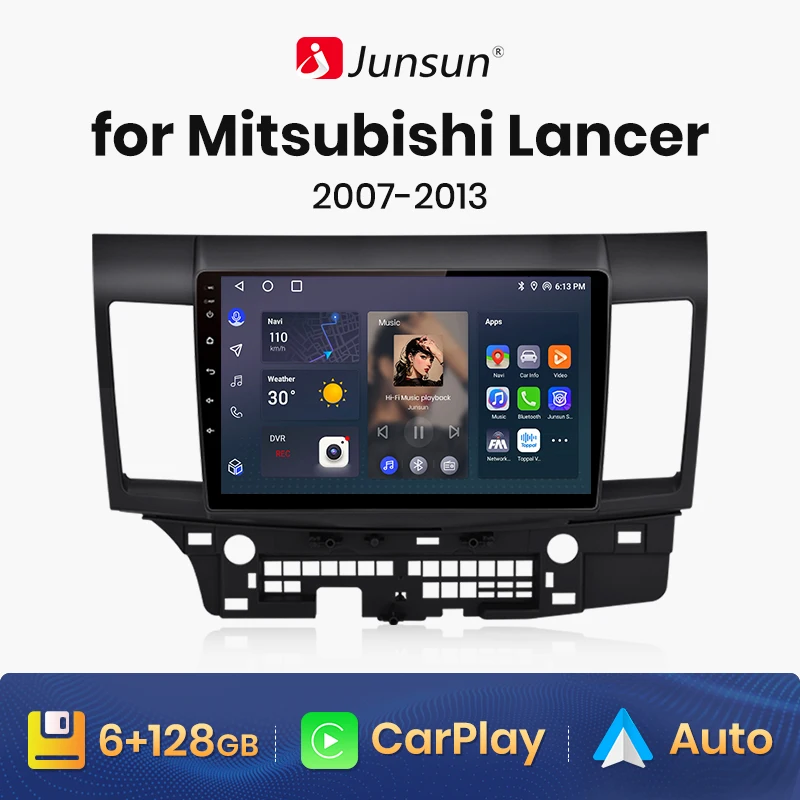 Junsun V1 AI Voice Wireless CarPlay Android Авторадио для Mitsubishi Lancer 10 2007-2013 4G Автомобильный Мультимедийный GPS 2din автомагнитола 0
