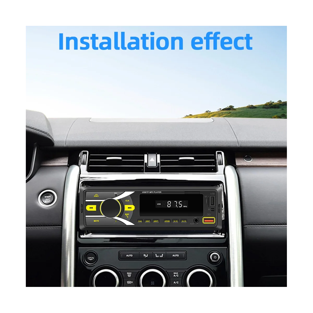 Автомагнитола Автомобильная стереосистема Bluetooth MP3-плеер на один Din с управлением через приложение AM FM-радио Вход AUX 2USB радиоприемник 1