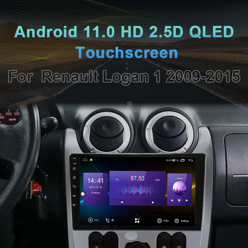 Автомагнитола MAMSM Android 12 для Renault Logan 1 Sandero 2009-2015 Lada Largus Dacia Мультимедийный видеоплеер GPS Carplay Авторадио 2