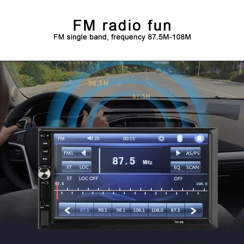 7-Дюймовый 2 Din Автомобильный Радиоприемник MP4 MP5 Плеер HD Автомобильный Сенсорный Экран Bluetooth Стерео FM с Камерой Заднего Вида Видеоуправление Рулевым Колесом 3